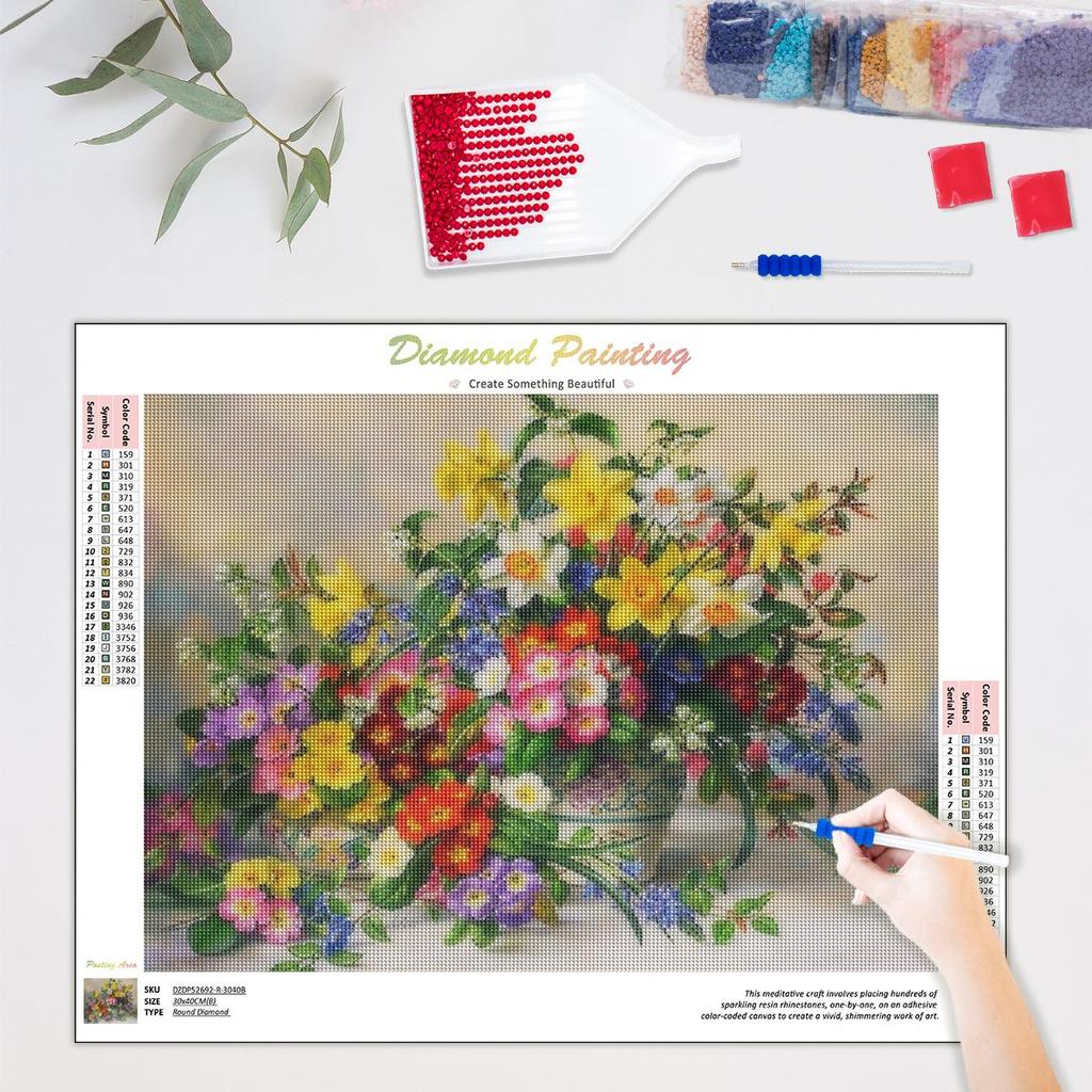 Полный круглый алмаз живопись цветок ремесло комплект 5D DIY Алмазная мозаика рукоделие украшение дома 30x40 см/12x16 дюймов