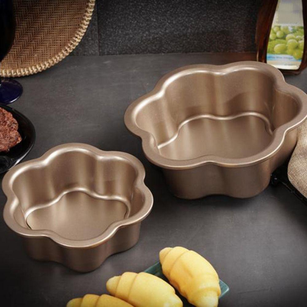Anti-rust Floral Shape Cake Pan 6/8inch Sponge Cake Mold Non-stick Baking Pan Household
