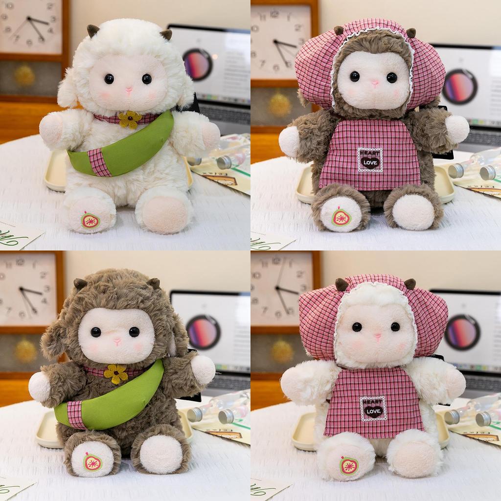 Cute Lamb Plush Doll With Polyester Fiber For Childrens Room Decor