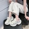 Модные дышащие кроссовки на массивной подошве с перфорацией Женские 2025 Летняя мода Платформа Спортивная обувь Женская Нескользящая Толстая подошва Вулканизированная обувь
