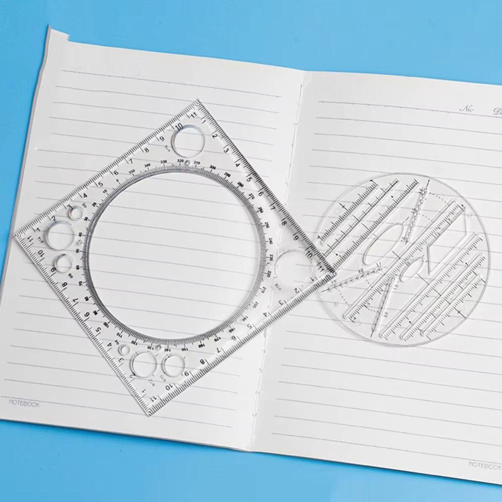 Транспортир Вращающаяся линейка 3D масштабная линейка для черчения кругов Геометрическая линейка для черчения Измерительные инструменты