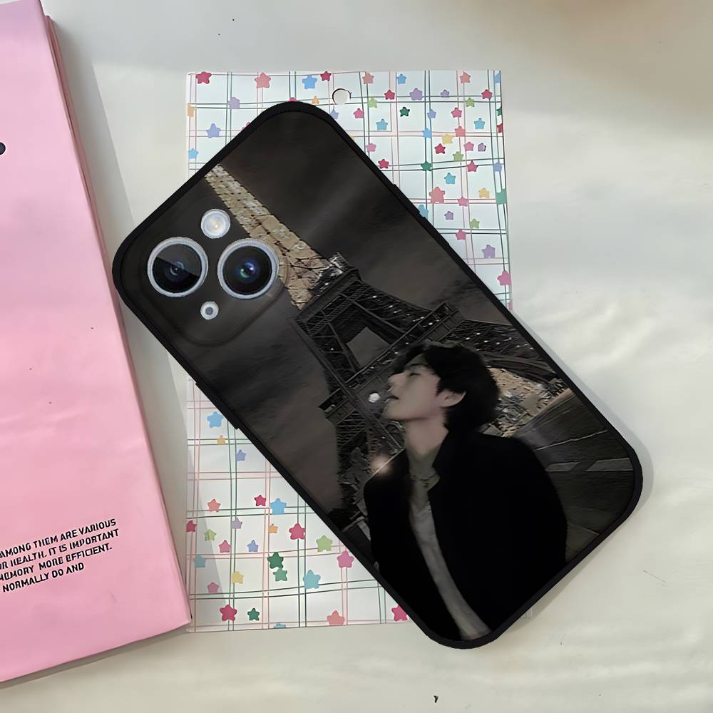 Чехол для телефона члена K-Kims Tae H-Hyungs Для IPhone 1716 15 14 13 Pro Max 11 12 Mini X Xs XR Черный Силиконовый Чехол