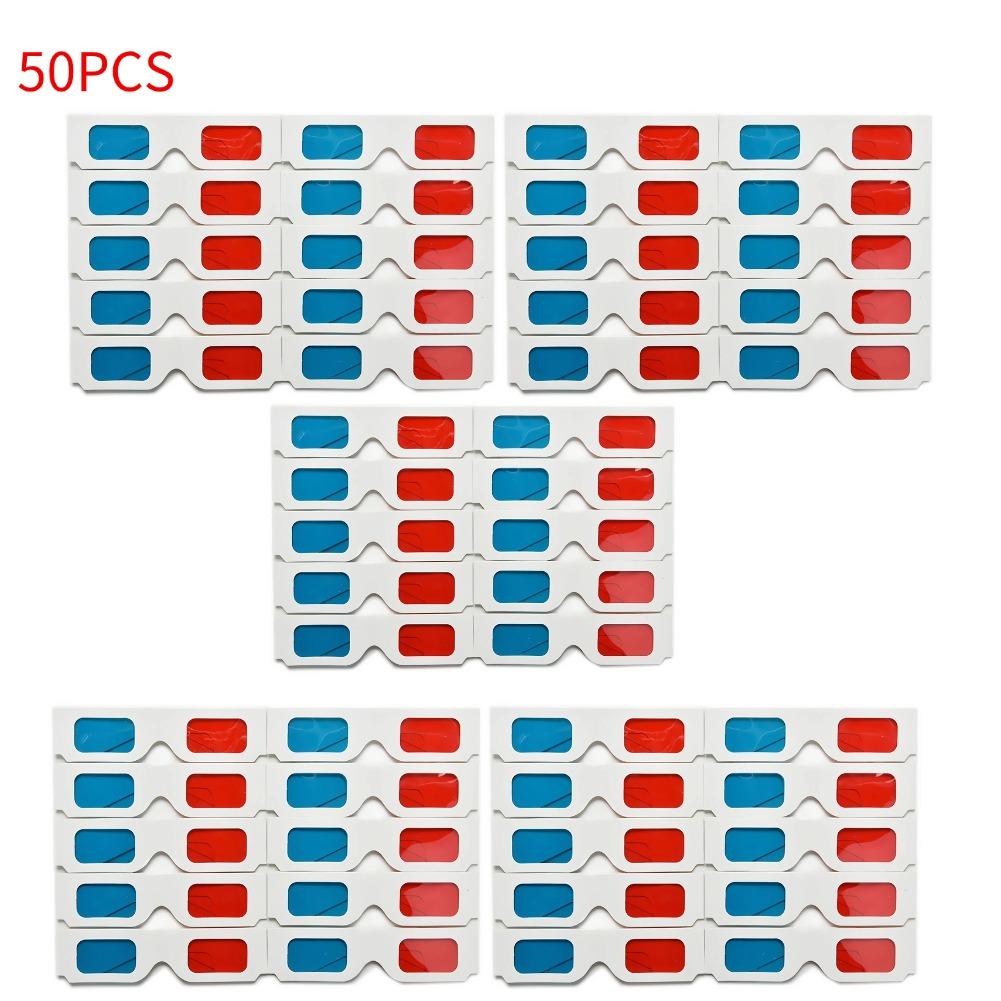 Red Blue 3D Glasses Cardboard Paper Glasses For Dimensional Anaglyph TV Movie DVD Game Various Viewing Demand 3D Movie Glasses