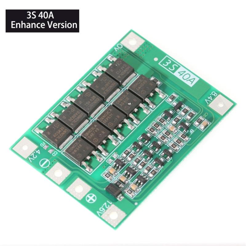 Плата защиты ячеек 3S 40A, модуль защиты аккумулятора 12,6 В для аккумуляторов 18650 с функцией интеллектуальной безопасности