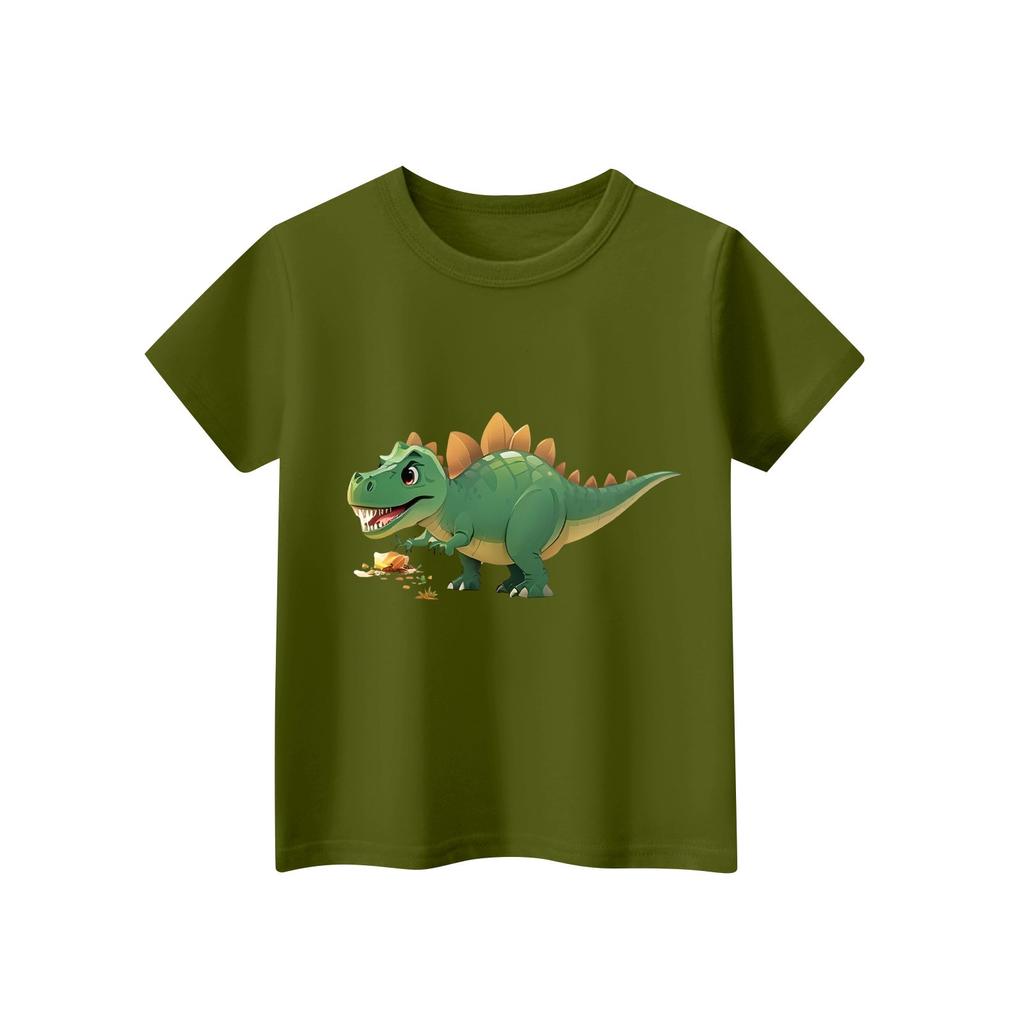 Детская футболка с коротким рукавом и принтом животных, повседневный топ