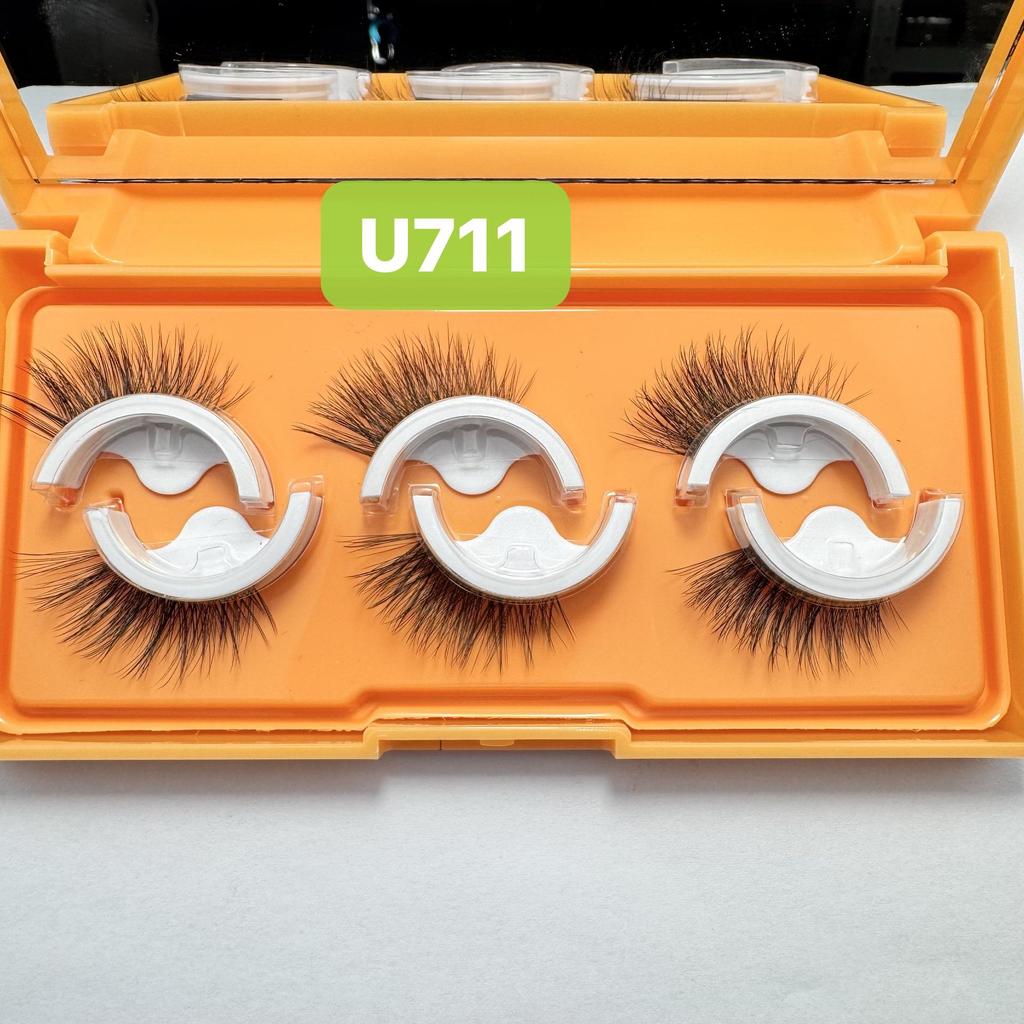 Самоклеящиеся полоски для ресниц Qiao Zitong: Три пары долговечных, простых в носке накладных ресниц.