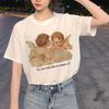 Harajuku Angel Funny T Shirt Women Ullzang Aesthetic Kawaii T Shirt 90S Graphic Cartoon Tshirt