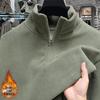 Универсальная мужская толстовка на молнии с воротником-стойкой и флисовой подкладкой для осени/зимы, модный европейский/американский топ с длинным рукавом 2025.