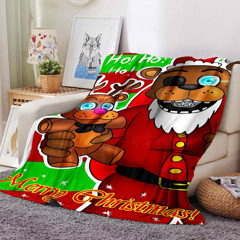 Christmas Bear Reindeer Blanket Soft Throw Blanket For Home Bedroom Bed Sofa Travel Office Solid Christmas Blanket