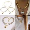 Eye Catching Oversized Heart Bead Chain Necklace Adjustable Length Clavicle Chain For Women Fashion Jewelry Gift