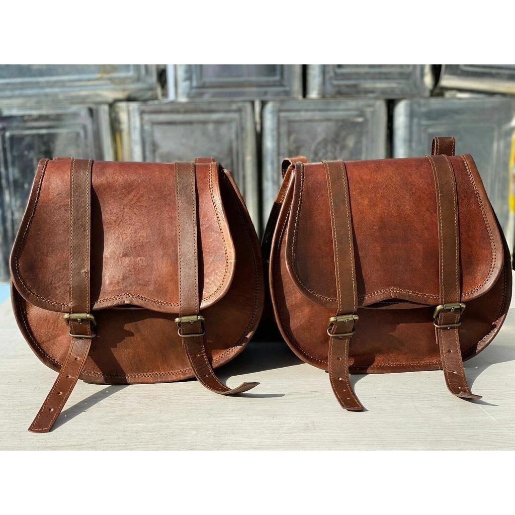 Комбо Мотоциклетные Седельные 3 Боковые Сумки Винтажная Кожа Маятниковая Подвеска Багаж Сумка для Инструментов
