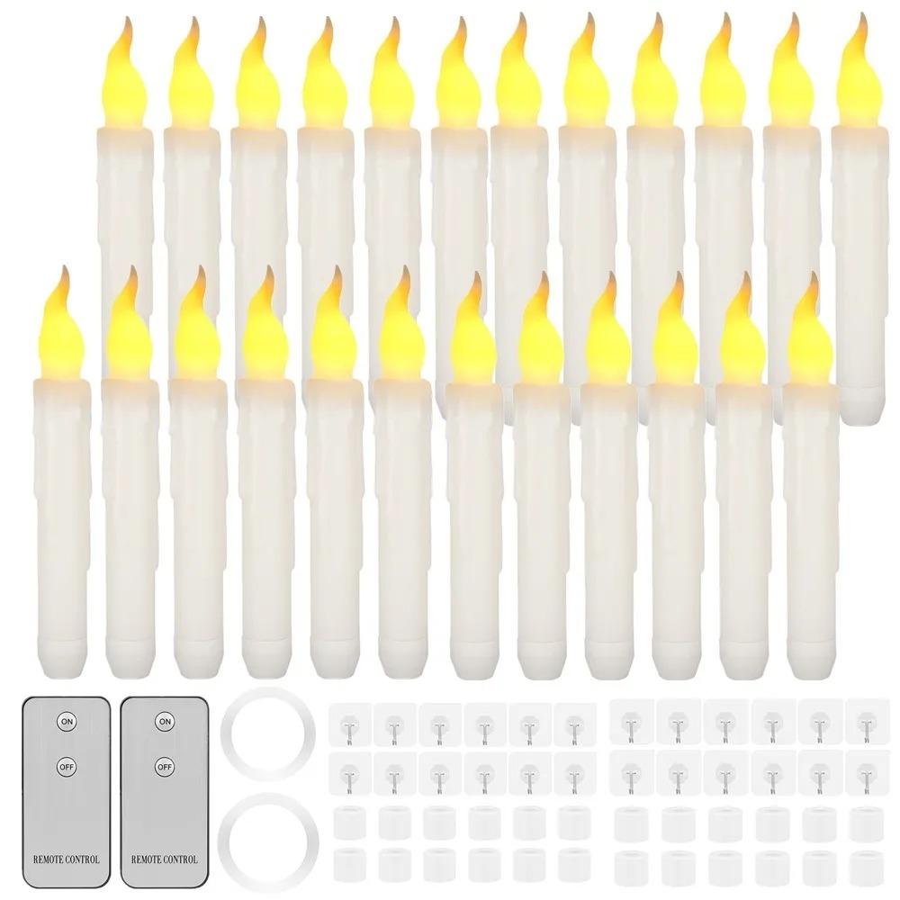 Flameless Flickering Taper Candles With/without Remote Control Timer Dimmer Battery Operated Candlesticks for Christmas Wedding