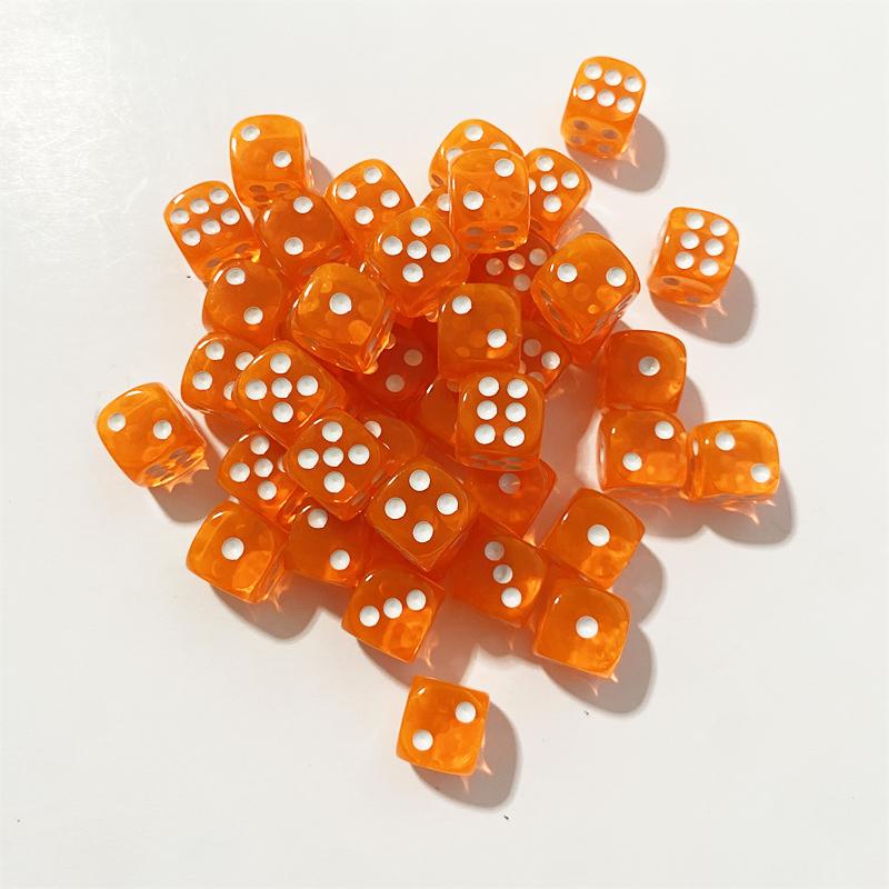 50pcs/Pack High Quality New 12mm Acrylic Transparent D6 Point Dice #12 Round Corner Boutique Dice