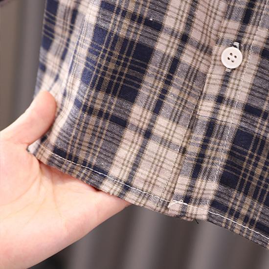 Костюм для мальчика 0-5 лет Детская клетчатая рубашка с длинными рукавами Куртка Круглый вырез Белый топ Повседневные джинсовые брюки Комплект из трех предметов