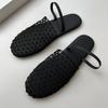 Fashion Summer Mesh Hollow Sandals Women Flats Shallow 2024 New Beach Shoes Comfort Retro Female Slippers