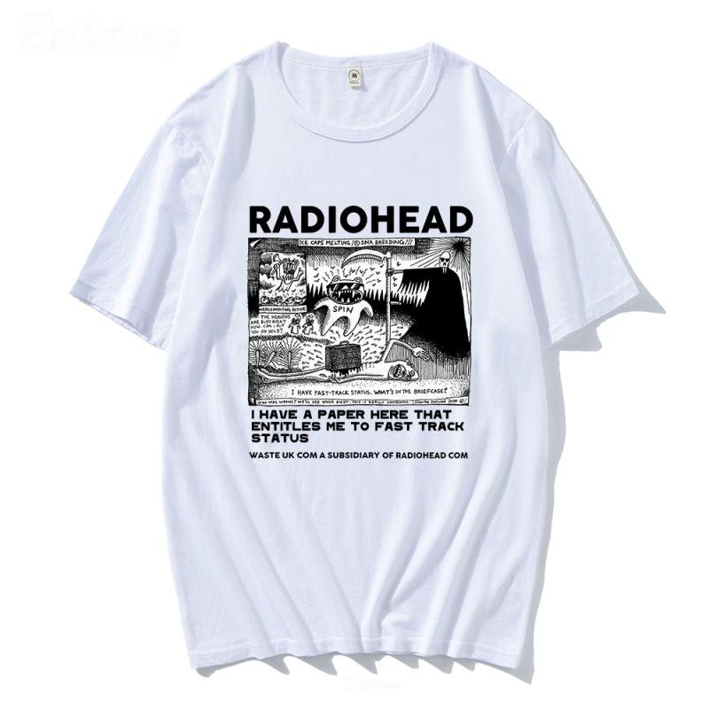 Radiohead Vintage Classic Print Summer Men's O-Neck T-shirt Casual Cotton Short Sleeve Pullover Fashion Streetwear Men Clothing