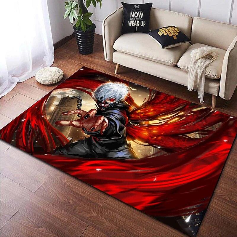 Hot Anime Tokyo Ghoul 3D Printed Carpet for Living Room Non-Slip Area Rug Bedroom Bedside Modern Home Decoration Floor Yoga Mat