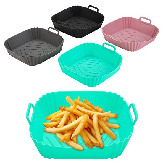 Silicone Air Fryer Liners Square Baking Tray Reusable Air Fryer Basket Kitchen Cooking Gadget for Air Fryer