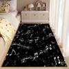 Music Notes Black Pattern Carpet suitable as a non-slip mat for the living room or bedroom sofa