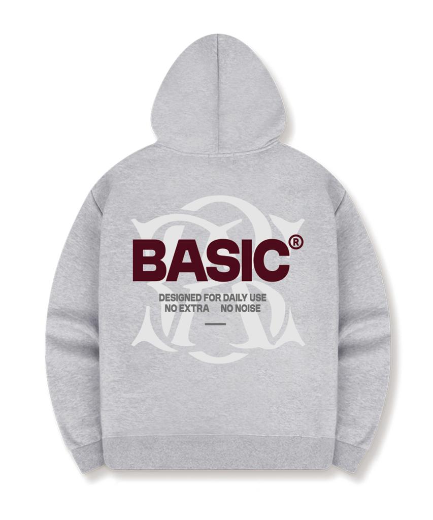 Базовая толстовка с капюшоном Basic Label Base Mark, двусторонняя, оверсайз, на молнии, 3 цвета [Blbh_2004]