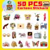 50 Retro Aesthetic Stickers European and American Brown Boho Aesthetic Literary Pattern Stickers