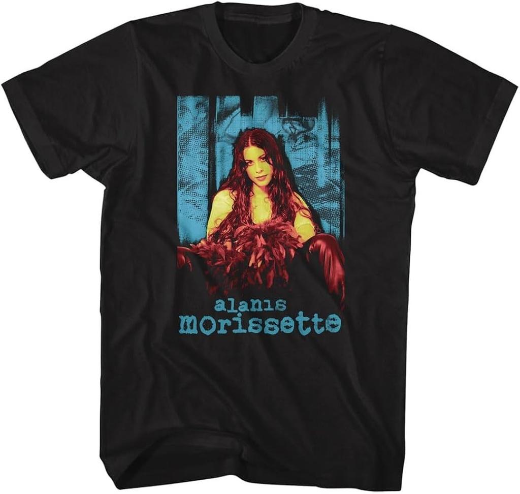 Vtg Alanis Morissette Gift For Fans Cotton Black T Shirt For Men Full Size TU741