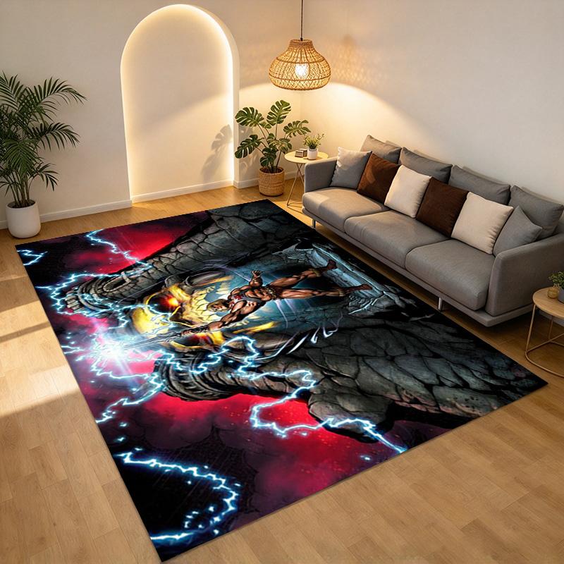 Thunder God Living Room Nonslip Area Rug Soft Carpet For Bedroom Game Playroom Sofa Office Home Decor Doormat Christmas Gift C9301634