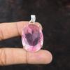 Faceted Pink Kunzite Pendant 925 Sterling Silver Pendant Handmade Latest Design Jewelry Real Gemstone Pendant Gift For Girl Designer Jewelry