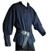 European and American Men's Retro Medieval Lace-Up Long Sleeve Loose-Fit Shirt