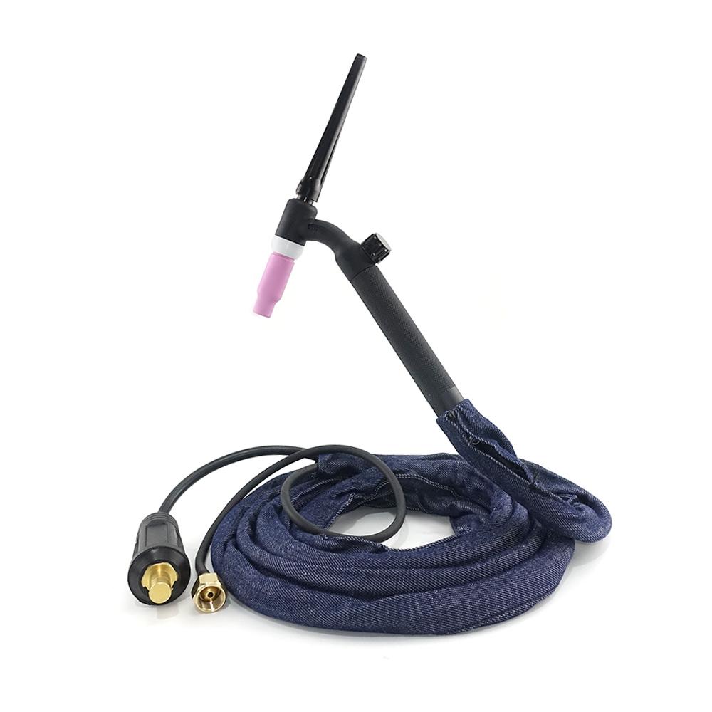 WP17-FV TIG Torch, GTAW Gas Tungsten Arc 4m 13ft WP-17 Flexible Neck Gas Valve TIG Welding Torch