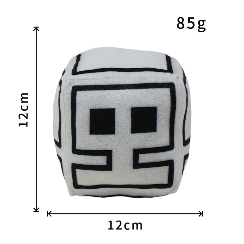 Плюшевые игрушки Geometry Dash Cube Маленькая подушка Мягкая плюшевая кукла Квадратный кулон Игра Милый домашний декор Детский подарок на день рождения