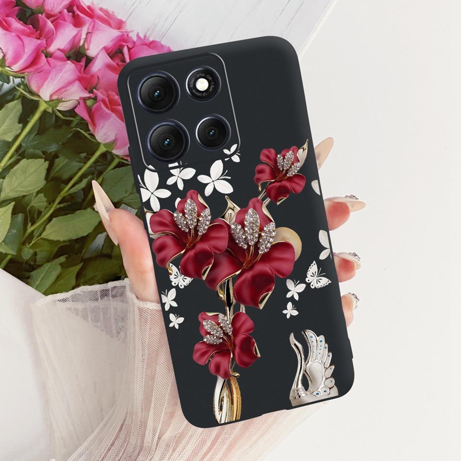 For Motorola Moto G86 Power Cute Flower Butterfly Cat Painted Case For Moto G86 G86Power Black Silicone Soft Phone Cases