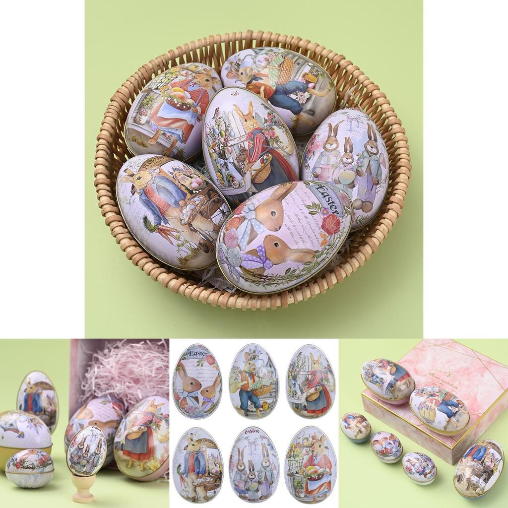 Unique Easter Egg-shaped Metal Tin For Candies Biscuits And Gifts