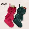 Soft Furnishing Winter Decor Velvet Christmas Stockings with Decorative Bow, Large Xmas Hanging Festive Holiday Party Supplies Socks for Fireplace,