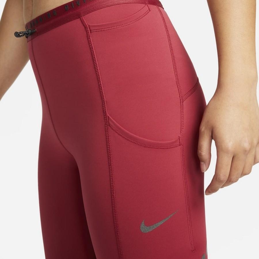 Nike Быстросохнущие однотонные дышащие брюки средней посадки для бега и фитнеса женские брюки гранатово-красного цвета DM7750-690