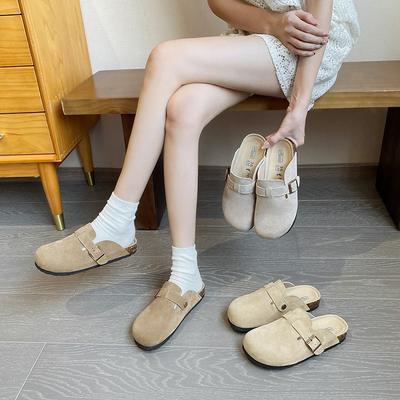 Цельная коровья шкура~ ретро мягкая подошва сумка голова полушлепанцы толстая подошва один педаль плоская подошва женская