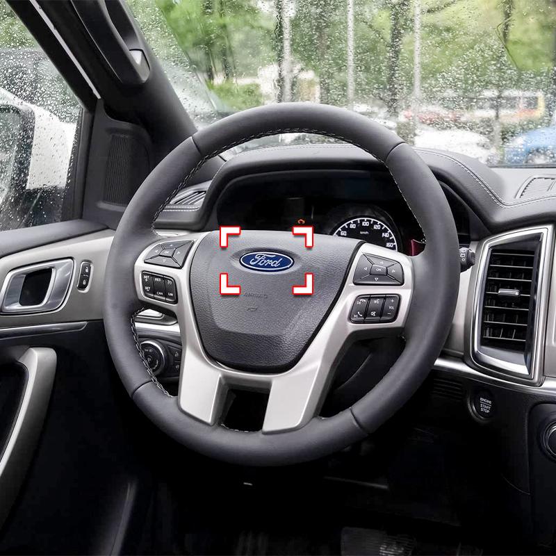 58mm Aluminum Car Steering Wheel Badge Emblem Overlay For Ford Focus F150 Ranger Mondeo Kuga Auto Tuning Styling Accessories rf2