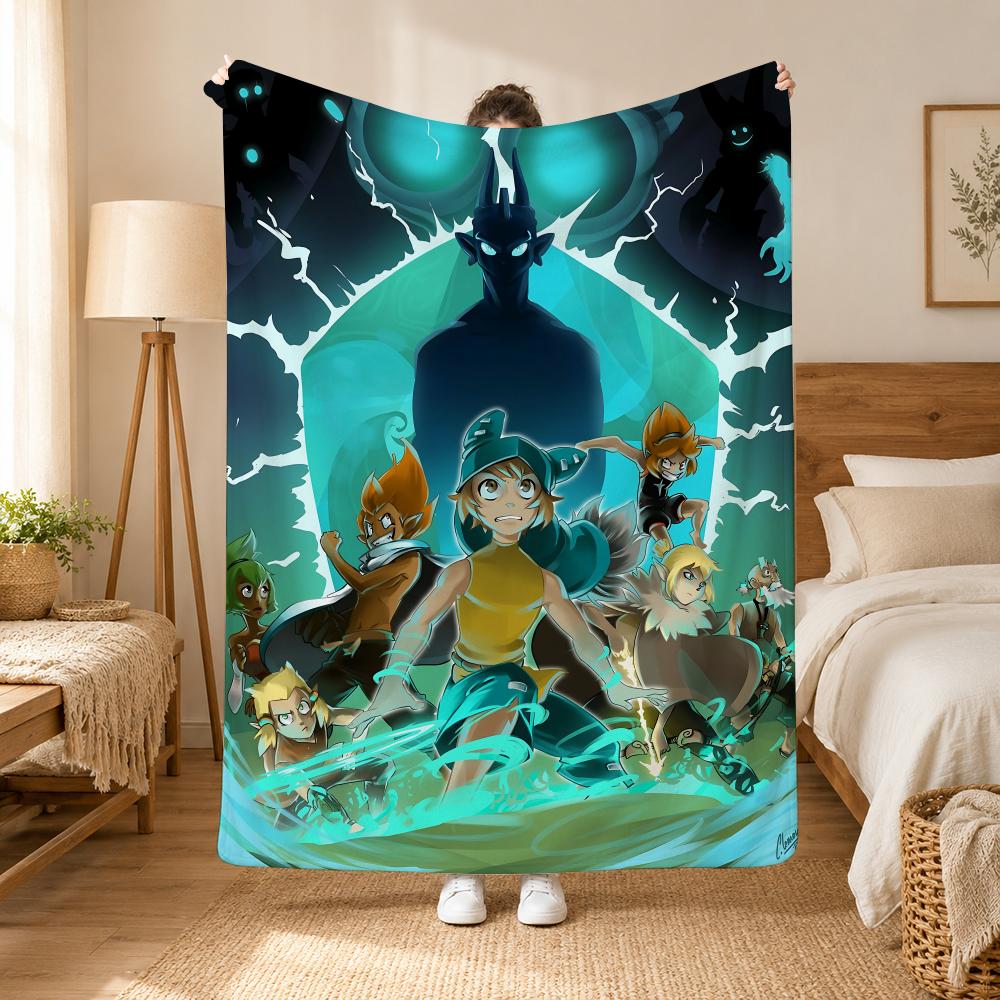 Игровое одеяло Dofus, 240 г/м², фланелевое, подходит для диванов, кроватей, офисов, изысканный подарочный плед