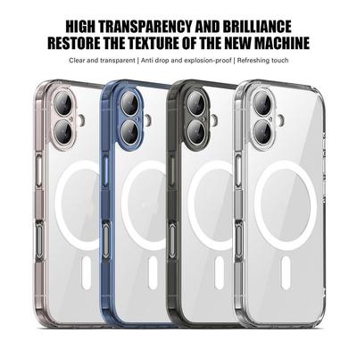 Роскошный прозрачный противоударный магнитный чехол для iPhone 17 Air 17Pro 17 Pro Max, беспроводная зарядка, противоударная жесткая задняя крышка