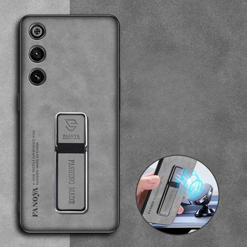 Для Redmagic 10 Air Sheepskin кожаный чехол для телефона ZTE Red Magic 10 Pro+ матовый силиконовый бампер KickStand держатель задняя крышка