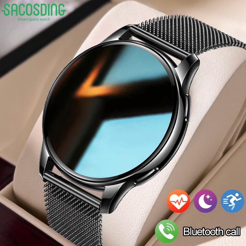 Умные часы SACOSDING для женщин(Ответить/позвонить), Фитнес-часы с монитором сердечного ритма/сна/SpO2, умные часы для Android/iPhone
