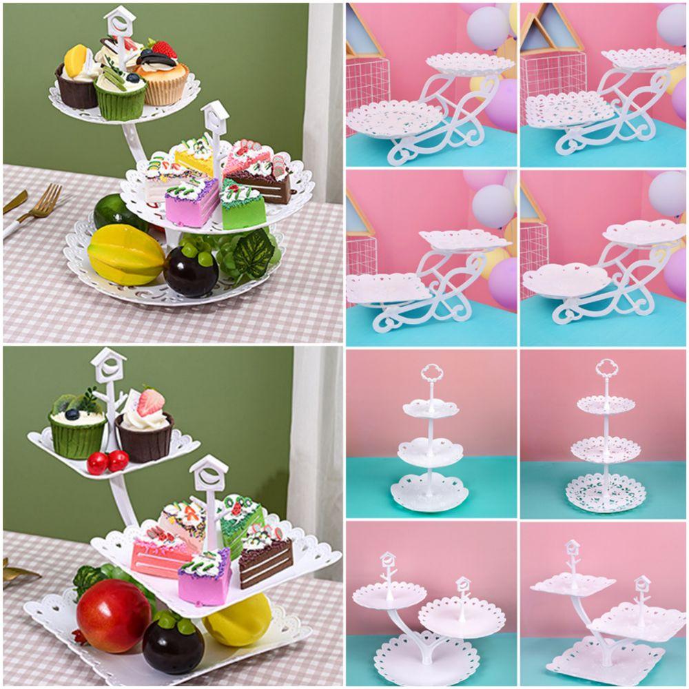 Plastic Cake Stand 2/3-Layers Food Fruit Plate Creative Dessert Rack  Wedding Birthday Party