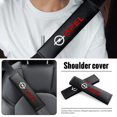 1/2Pcs Car Logo Seat Belt Protector Cover Safety Strap Shoulder Guard Pad For Opel OPC Astra Vectra Corsa Zafira Insignia Mokka XX8