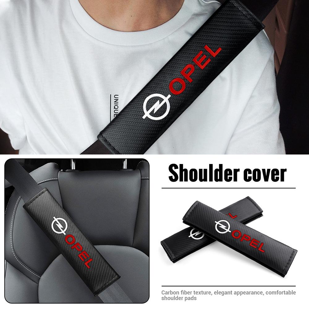 1/2Pcs Car Logo Seat Belt Protector Cover Safety Strap Shoulder Guard Pad For Opel OPC Astra Vectra Corsa Zafira Insignia Mokka RL3