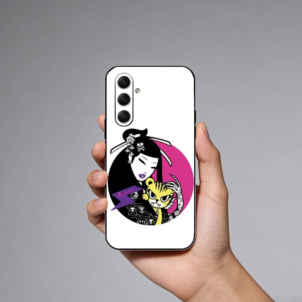 Мультяшный чехол для телефона Tokidokis для Samsung Galaxy A73, A21s, A22, A31, A52, A53, A71, A41, мягкий черный корпус