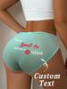 Women's Sexy Panties Custom Words Heart Pattern Comfortable Panties Low Waist Briefs