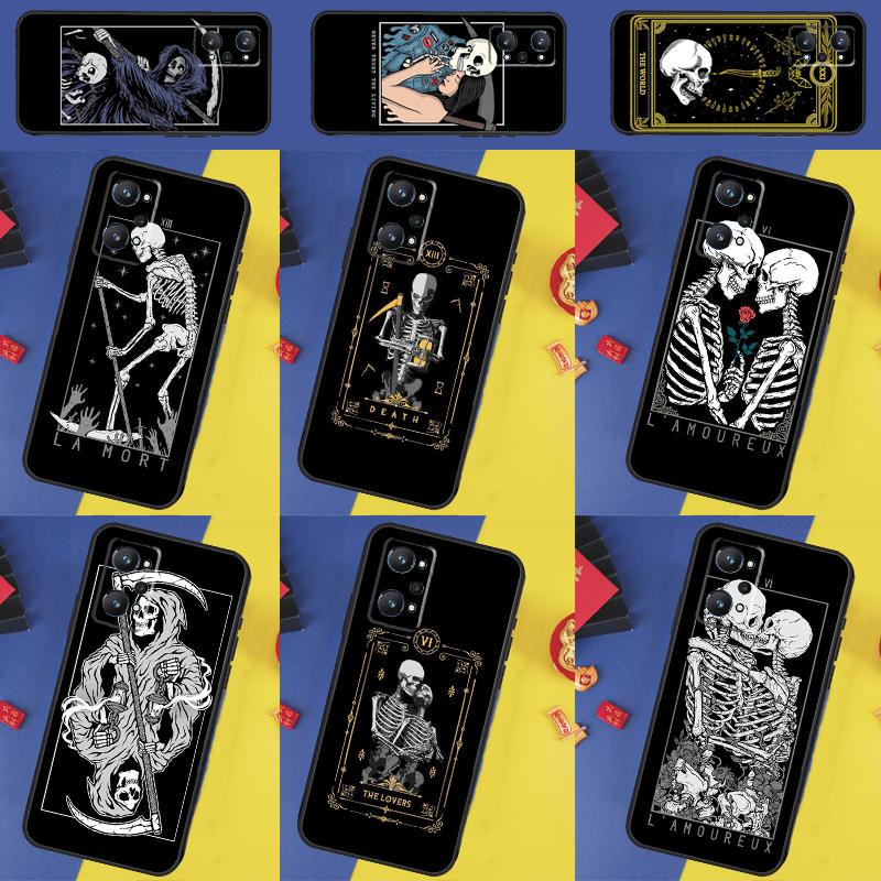Чехол-книжка Таро Смерти для Realme GT 7 Pro GT 6 5 6T 10 11 12 13 14 Pro Plus C61 C53 C51 C21Y C25S C75 C55 C67