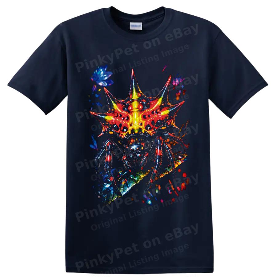 Psychedelic Insect T Shirt Neon Fantasy Bug Art Graphic Colorful Tee Gift Wear