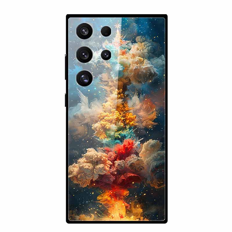 Чехол для телефона Samsung Galaxy S25 S24 Ultra Plus Роскошный Защитный Ударопрочный Чехол для Samsung S 24 FE Жесткий Закаленный Стеклянный Корпус