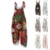 Women's Jumpsuit  Print Casual Loose Vintage Shoulder Strap Cotton Linen